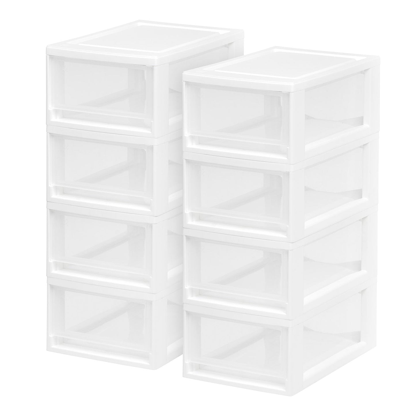 Small Stacking Drawer, 8 Pack, White