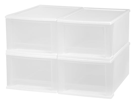 Stacking Storage with Drawer - Nested 4 Pack - 17 QT