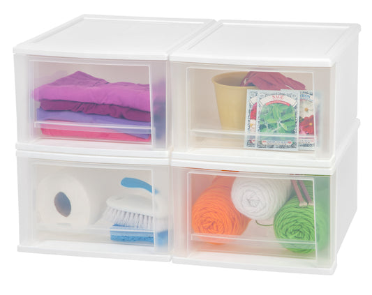 Stacking Storage with Drawer - Nested 4 Pack - 17 QT